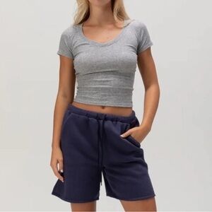 Tilly’s Navy High Waisted Sweatshirt Knit Shorts